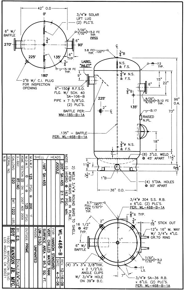 Chilled Water Buffer Tanks Prices, Designs ASME water tanks